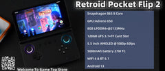 Retroid Pocket Flip 2 Retro Handheld Video Game Console 5.5''AMOLED Touch Screen PSP PS2 Android13