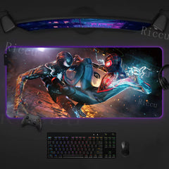 Spider Man Mouse Pad Anime RGB LED Desk Mat