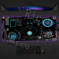 Iron Man RGB Mouse Pad Gaming LED Desk Mat