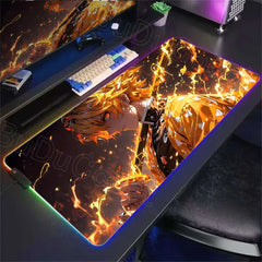 RGB Mouse Mat Demon Slayer Anime Mousepad Gaming  LED