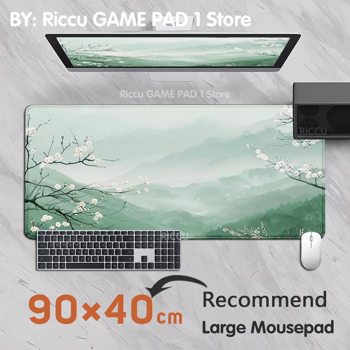 Pink plum blossom Gaming landscape  Mouse Pad