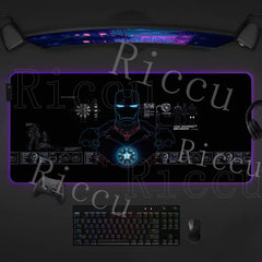 Iron Man RGB Mouse Pad Gaming LED Desk Mat
