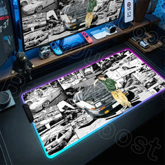 E-Sports Initial D AE86 Mousepad RGB Gamer Desk Mat