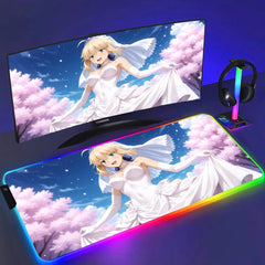RGB Anime Fate Saber MousePad E-Sports LED Desk Mat