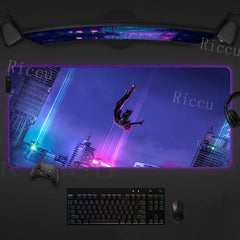 Spider Man Mouse Pad Anime RGB LED Desk Mat