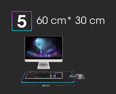 Mouse Pad RGB Rubber PC P-Pokemon P-Pikachu Computer Gaming Accessories Desk Mat LED Edge