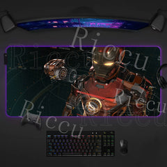 Iron Man RGB Mouse Pad Gaming LED Desk Mat