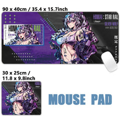 Sexy Anime Girls Succubus Albedo Ahegao Mousepad Desk Mat