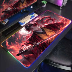 RGB Mouse Mat Demon Slayer Anime Mousepad Gaming  LED