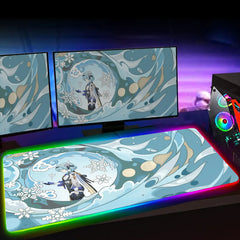 RGB Genshin Impact Game Pad Desk Mat LED