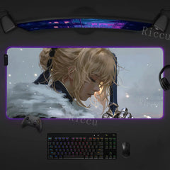 RGB Anime Fate Saber MousePad E-Sports LED Desk Mat