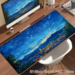 Japan Colorful night sky Mouse pad Desk Mat