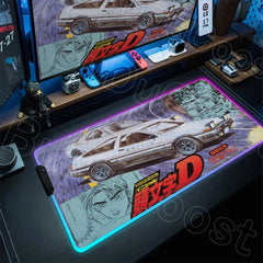 E-Sports Initial D AE86 Mousepad RGB Gamer Desk Mat