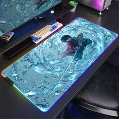 RGB Mouse Mat Demon Slayer Anime Mousepad Gaming  LED