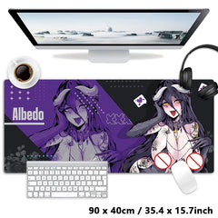 Sexy Anime Girls Succubus Albedo Ahegao Mousepad Desk Mat