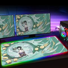 RGB Genshin Impact Game Pad Desk Mat LED