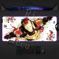 Iron Man RGB Mouse Pad Gaming LED Desk Mat