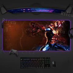 Spider Man Mouse Pad Anime RGB LED Desk Mat
