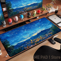 Japan Colorful night sky Mouse pad Desk Mat