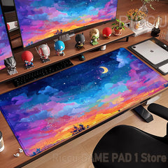 Japan Colorful night sky Mouse pad Desk Mat