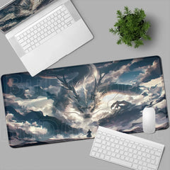 Dragon and Swordsman Gaming Desk Mat
