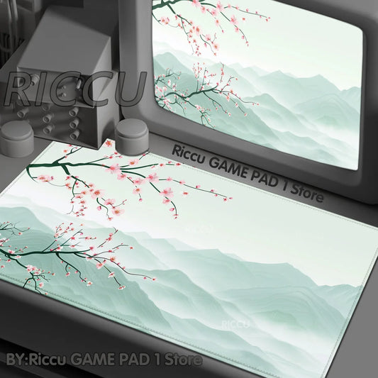 Pink plum blossom Gaming landscape  Mouse Pad