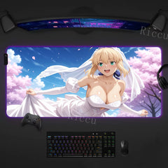 RGB Anime Fate Saber MousePad E-Sports LED Desk Mat