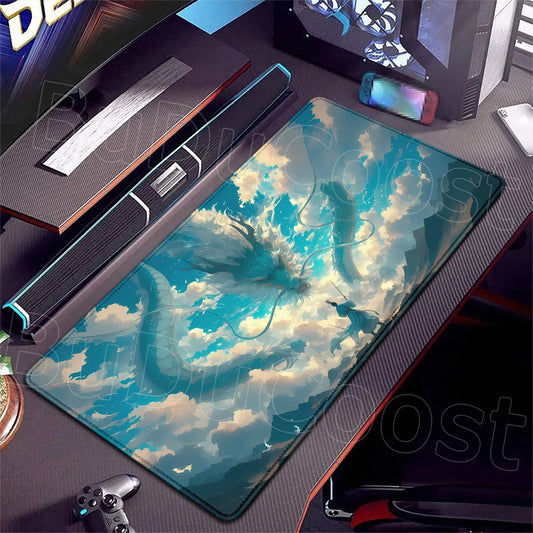 Dragon and Swordsman Gaming Desk Mat