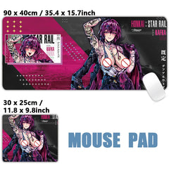 Sexy Anime Girls Succubus Albedo Ahegao Mousepad Desk Mat