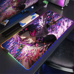 RGB Mouse Mat Demon Slayer Anime Mousepad Gaming  LED