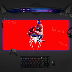 Spider Man Mouse Pad Anime RGB LED Desk Mat