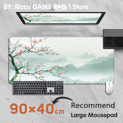 Pink plum blossom Gaming landscape  Mouse Pad
