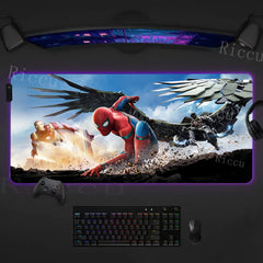 Spider Man Mouse Pad Anime RGB LED Desk Mat