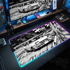 E-Sports Initial D AE86 Mousepad RGB Gamer Desk Mat