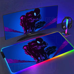 Spider Man Mouse Pad Anime RGB LED Desk Mat