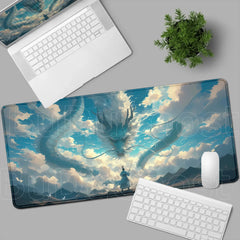 Dragon and Swordsman Gaming Desk Mat