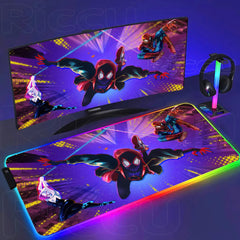 Spider Man Mouse Pad Anime RGB LED Desk Mat