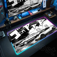 E-Sports Initial D AE86 Mousepad RGB Gamer Desk Mat