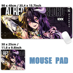 Sexy Anime Girls Succubus Albedo Ahegao Mousepad Desk Mat