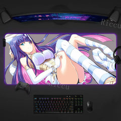 RGB  Sexy Anime Girl Waifu Cute Desk Mouse Pad Kawaii Gaming LED Desk Mat