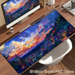 Japan Colorful night sky Mouse pad Desk Mat