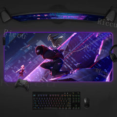 Spider Man Mouse Pad Anime RGB LED Desk Mat