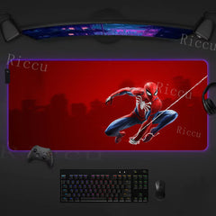 Spider Man Mouse Pad Anime RGB LED Desk Mat