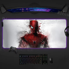 Spider Man Mouse Pad Anime RGB LED Desk Mat