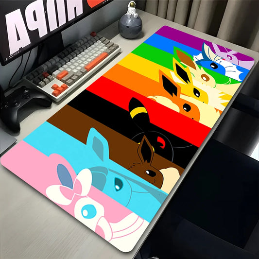 P-Pokemon Mouse Pad E-Eevee Evolutions Gamer Desk Mat