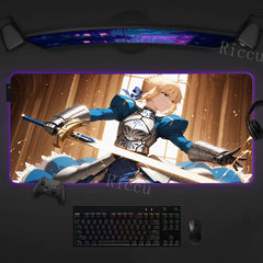 RGB Anime Fate Saber MousePad E-Sports LED Desk Mat