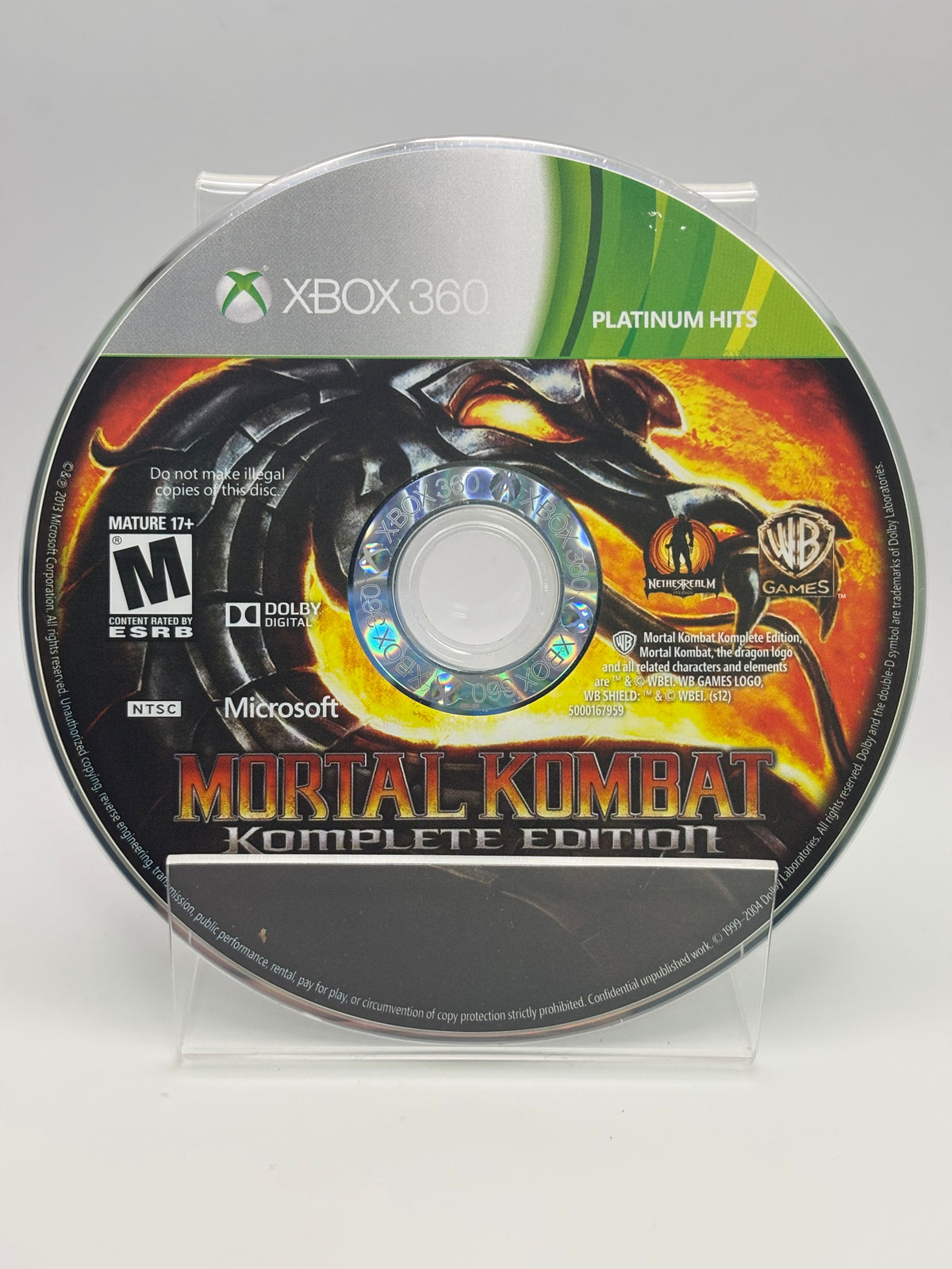 Mortal Kombat Komplete Edition Disc Only B-Grade Disc Quality