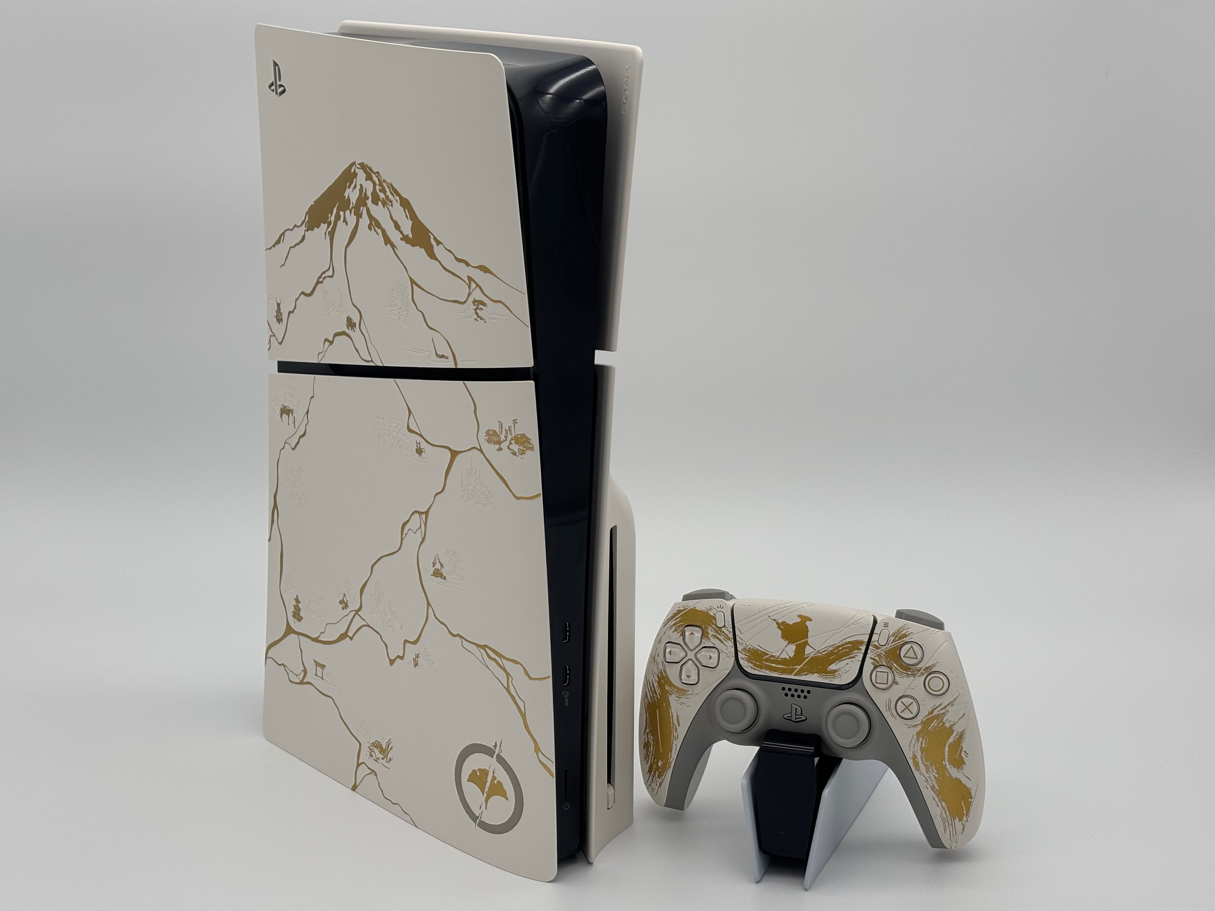 Mobile2fix PlayStation 5 Ghost of Yotei special edition console and matching DualSense controller with gold graphics