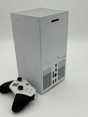 Mobile2fix Xbox Series X digital console in robot white with a white Elite Series 2 controller on a white background.